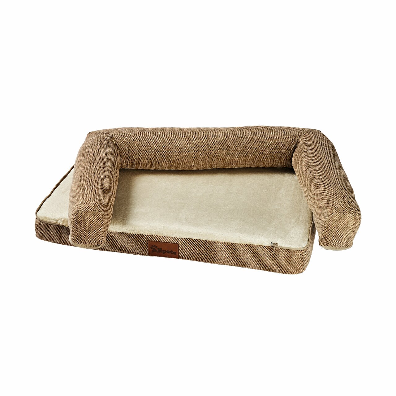 Hundebett Allpets, beige/braun, für mittelgr.-große Hunde, robust, weich gepolstert, bequeme Liegefl., EAN 4251127255507.
