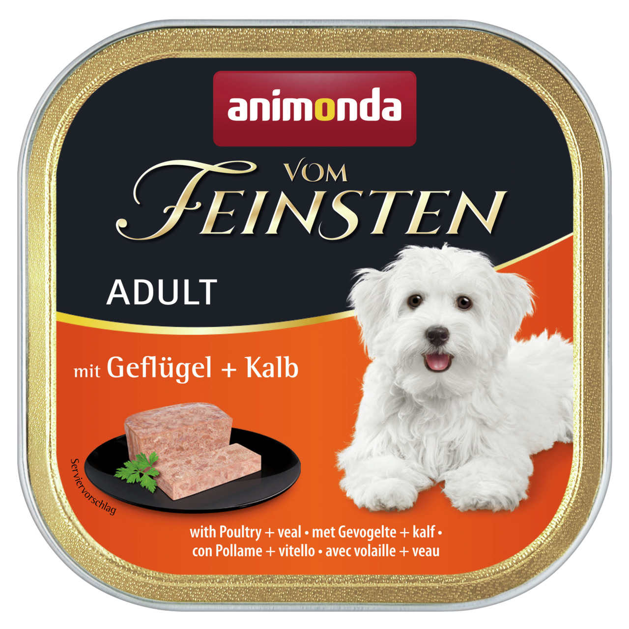 Sparpaket 22 x 150 g Animonda vom Feinsten Adult mit Geflügel & Kalb Hunde Nassfutter