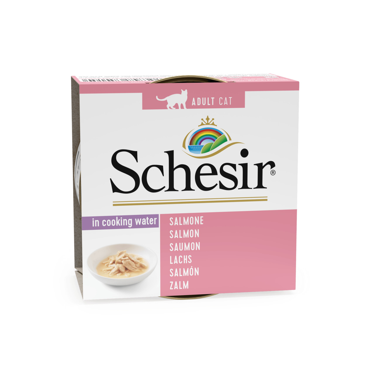 Sparpaket 48 x 85 g Schesir Adult Lachs in Kochwasser Katzen Nassfutter