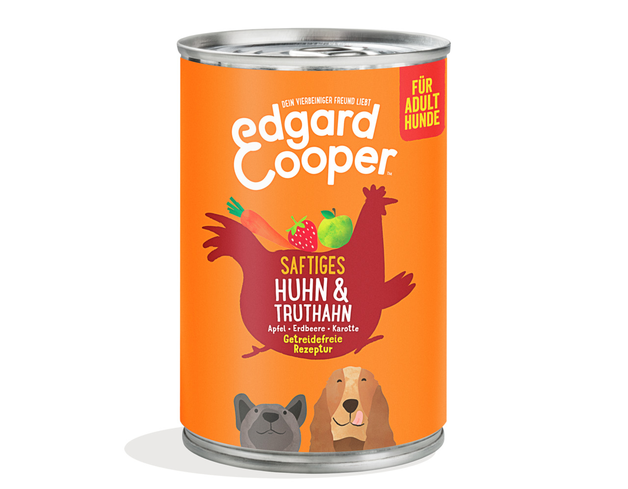 Edgard&Cooper Adult Huhn undTruthahn getreidefrei 400 Gramm Hundenassfutter