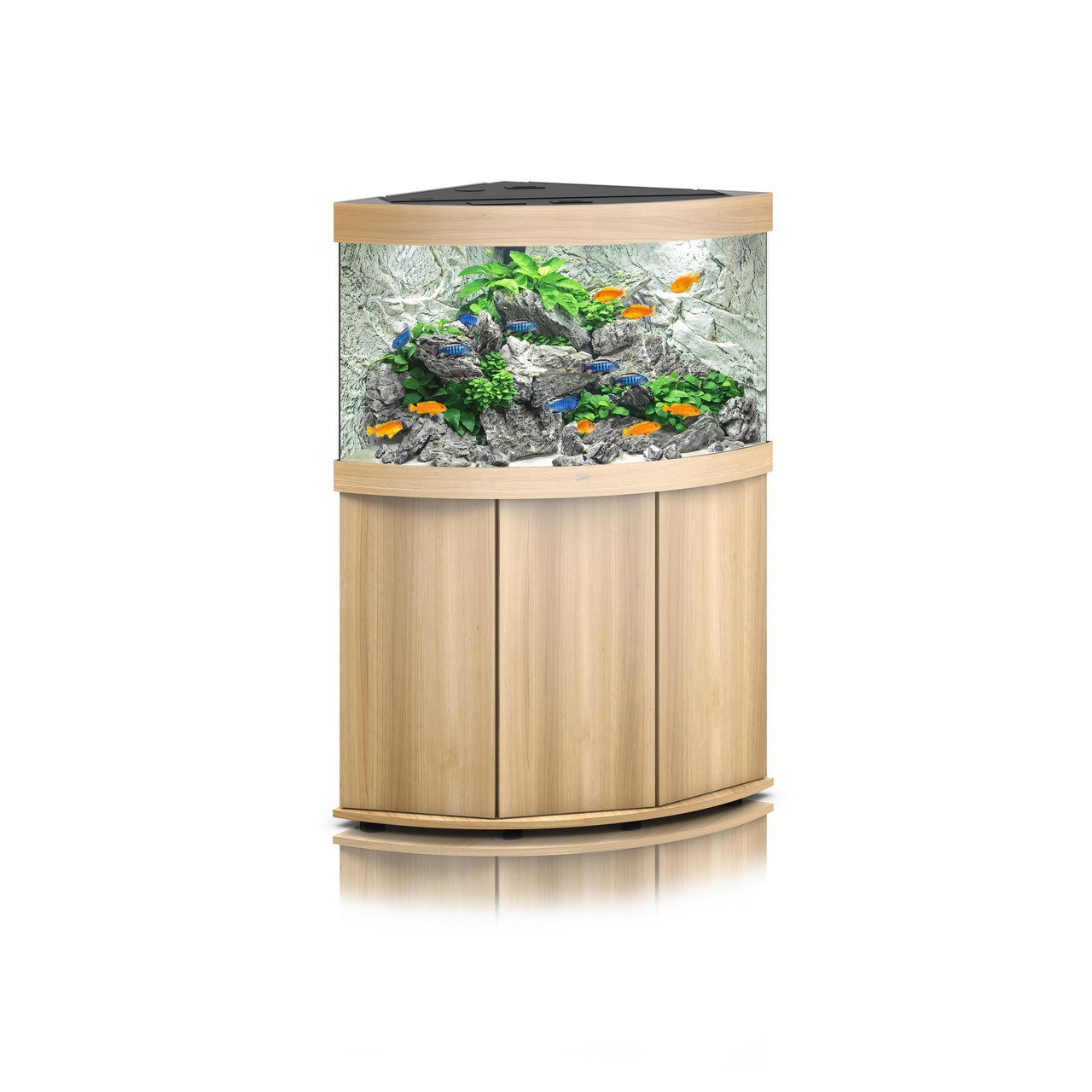 JUWEL Aquarium Trigon 190, 190 l, helle Holzoptik, inkl. Unterschrank, für Aquaristik-Fans, dekorative Unterwasserlandschaft.