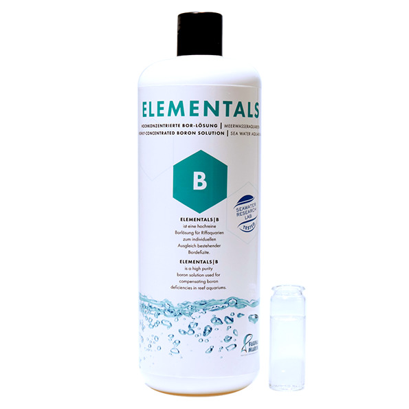 Fauna Marin ELEMENTALS | B, Bor-Lösung f. Meerwasseraquarien, 1000 ml, hochrein u. konzentriert, kompensiert Bor-Mangel.