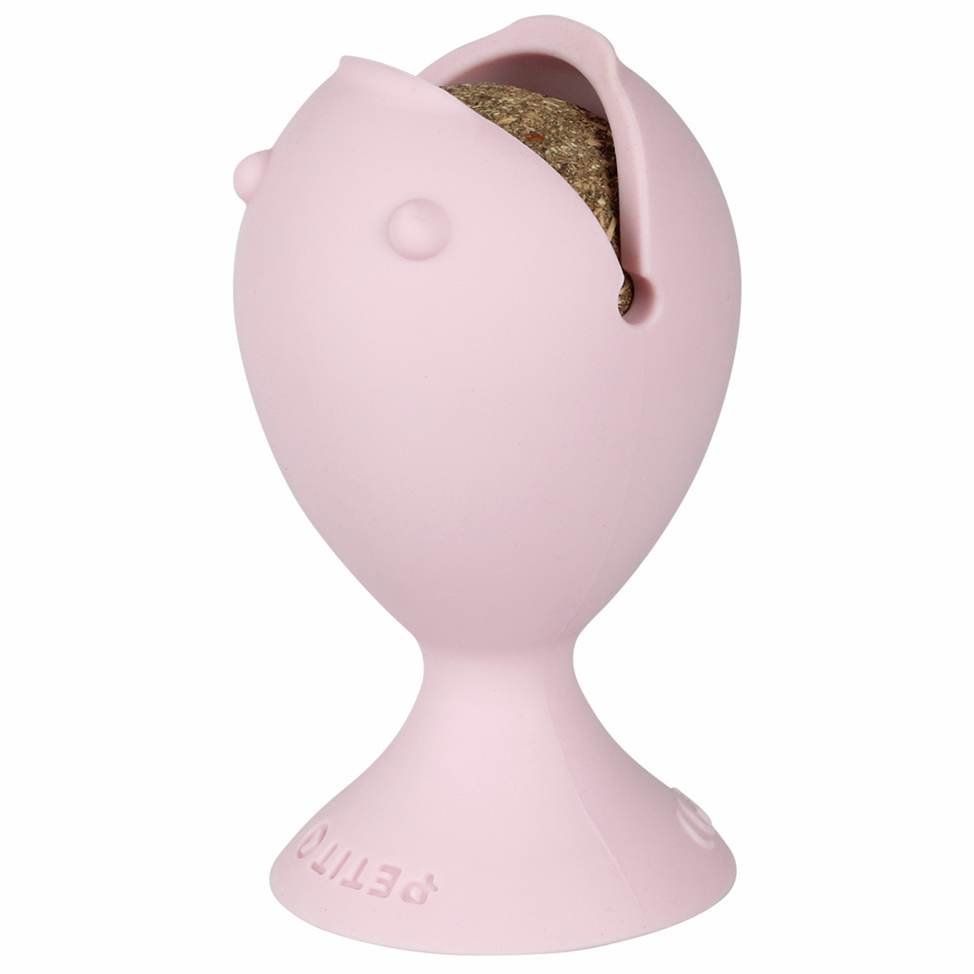 ebi PETIT Katzen-Spielzeug, Rosa, für Katzen, interaktives Spielzeug mit Katzenminze-Ball, kompakt, modernes Design.