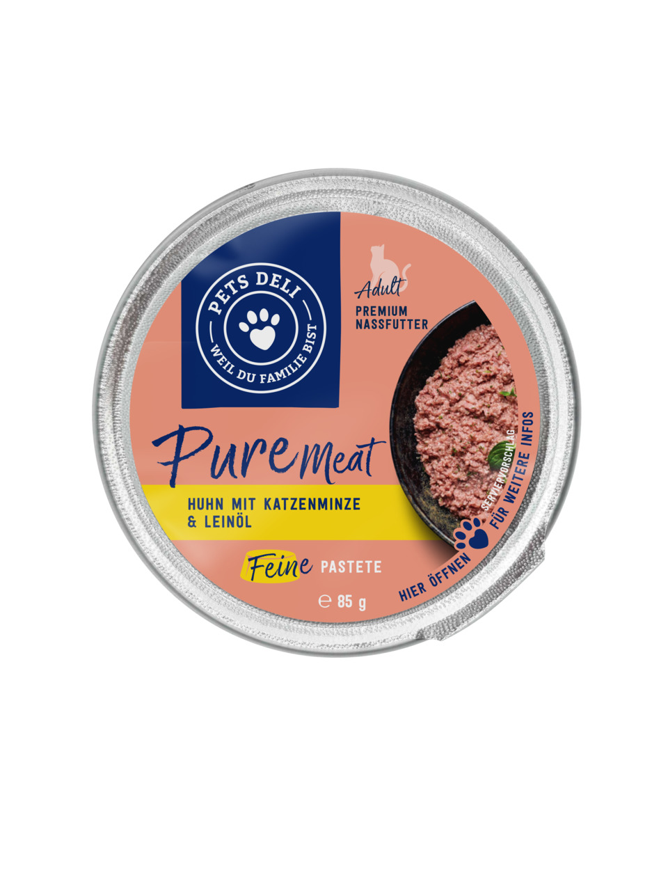 Pets Deli Pure Meat Huhn 85 Gramm Katzennassfutter