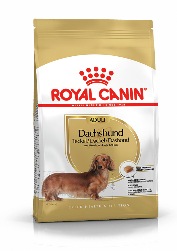 ROYAL CANIN Dachshund Adult, Hundefutter für Dackel ab 10 Mon., 1,5 kg, fördert Gelenk--Knochengesundheit, maßgeschneiderte Kroketten.