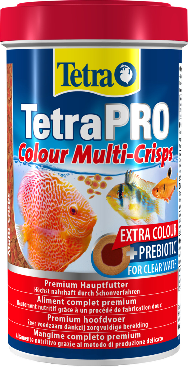 Tetra TetraPRO Colour Multi-Crisps, Hauptfutter f. Zierfische, klare Wasserbedingungen, Extra Colour, +Prebiotic.