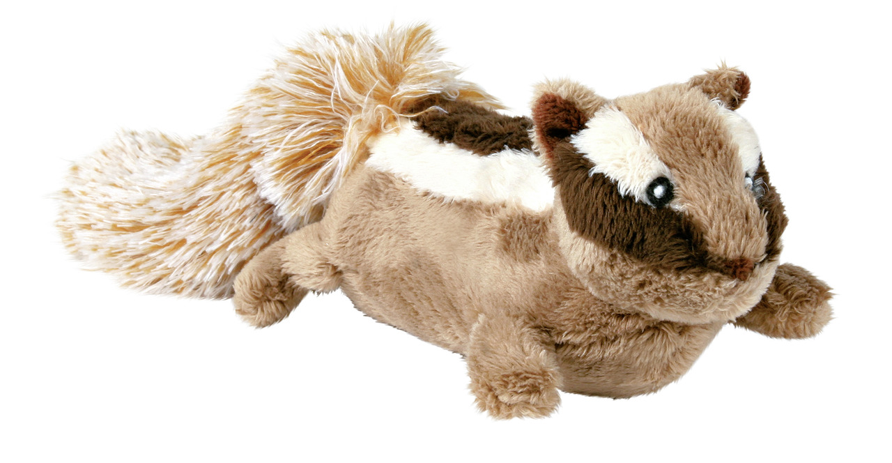 TRIXIE Plüsch-Spielzeug Eichhörnchen für Hunde, braun-beiger Plüsch, flauschiger Schwanz, fördert Aktivität, für alle Größen.