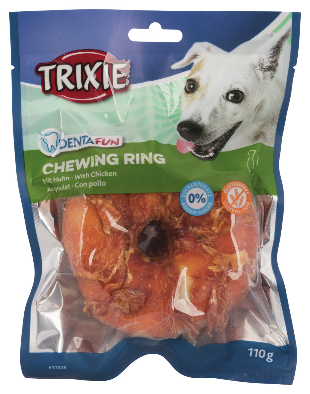 Sparpaket 2 x 110 g Trixie DentaFun Chewing Ring mit Huhn Hunde Snack
