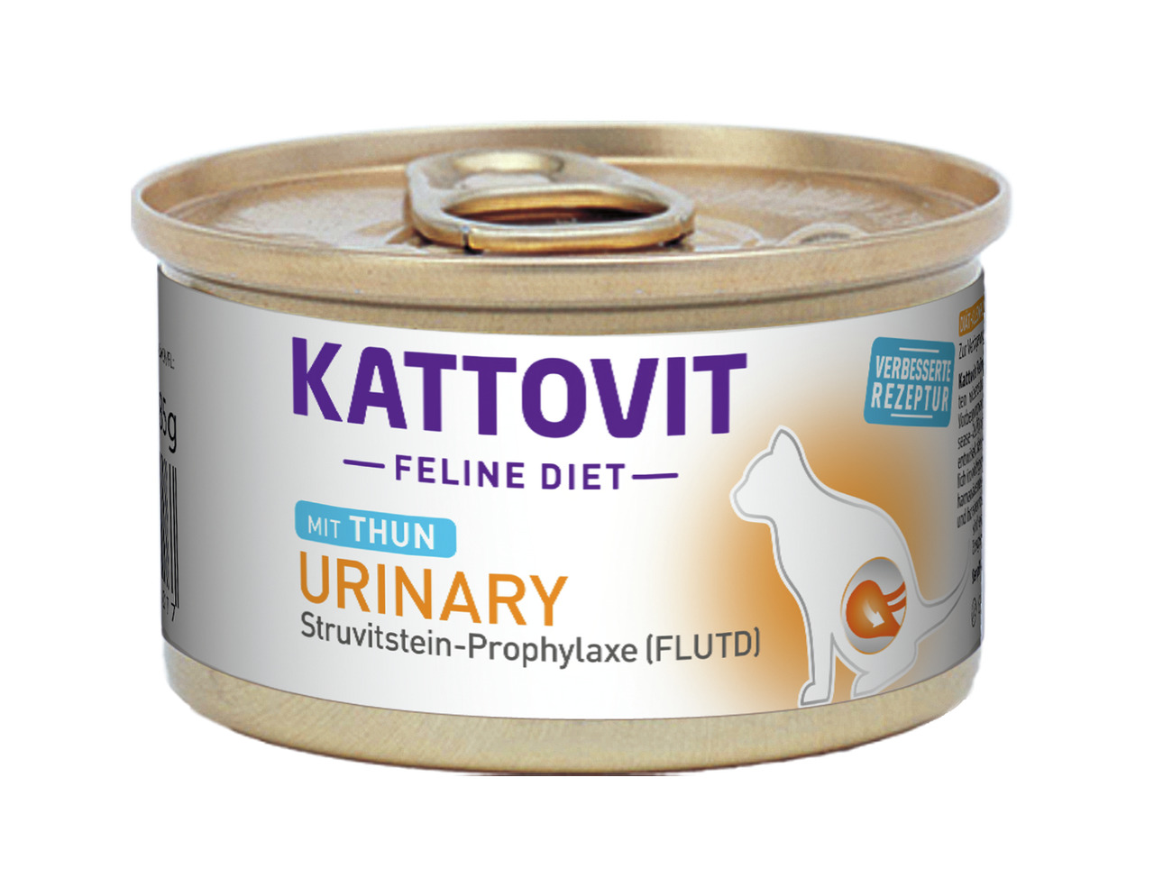 Kattovit Feline Diet Urinary Thunfisch, 85 g, Katzen, Spezialfutter, Struvitstein-Prophylaxe, verbesserte Rezeptur, FLUTD.