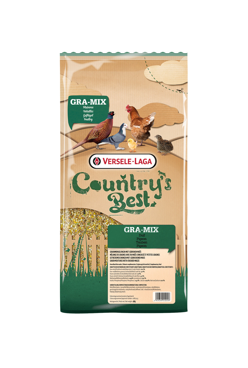 Versele-Laga Country's Best Gra-Mix, Geflügel & Tauben, Getreide & Mais, 4 kg, ideal für Hühner, Tauben, Fasane & Küken.