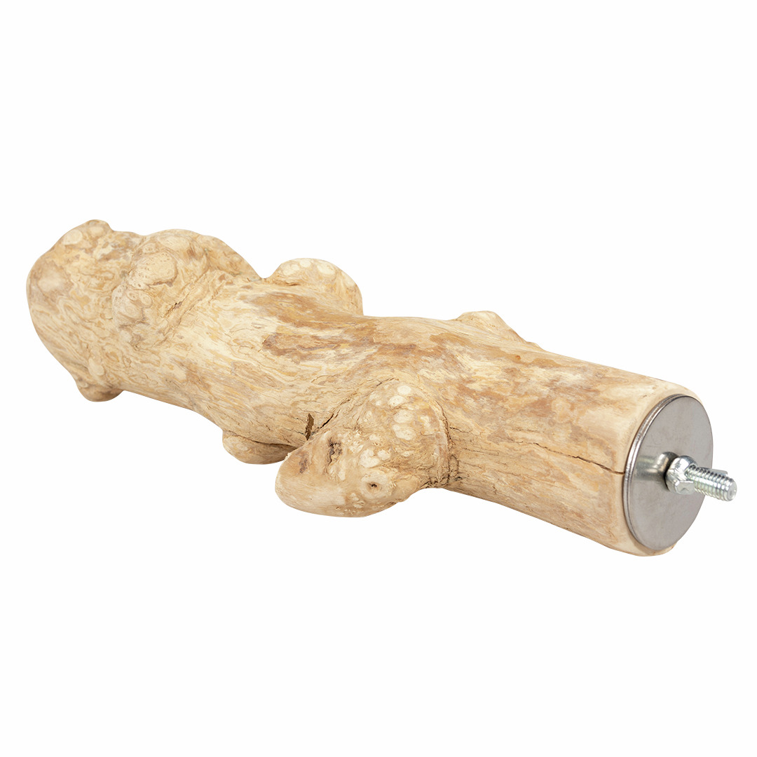 duvoplus Nagervorrichtung aus Holz, Kauspielzeug für Kaninchen/Meerschweinchen, fördert Zahnpflege & Beschäftigung, mit Halterung.