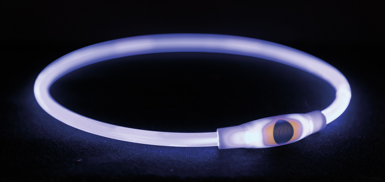 TRIXIE LED-Halsband für Hunde, blaues Licht, rund, wiederaufladbar, erhöhte Sichtbarkeit & Sicherheit, für alle Hunderassen.