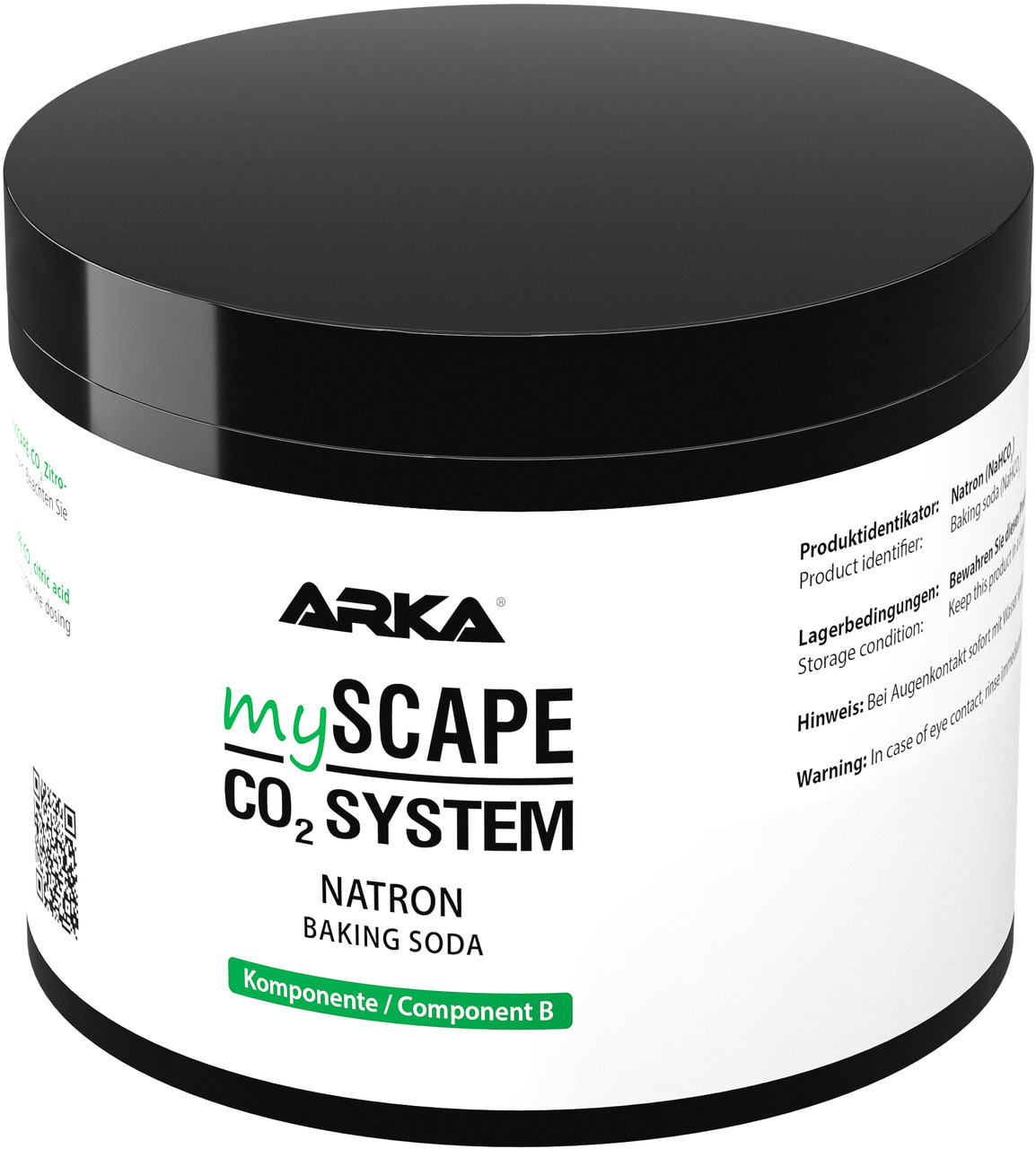 ARKA myScape CO2 System, Komponente B, für Aquaristik, Natron zur CO2-Regulierung, Dose aus Kunststoff.