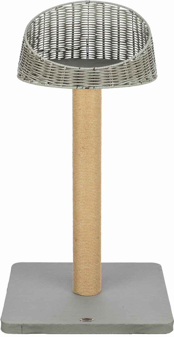 TRIXIE Kratzbaum für Katzen, aus Rattan und Sisal, ideal zum Kratzen und Ruhen. Maße: ca. 45x45x90 cm.