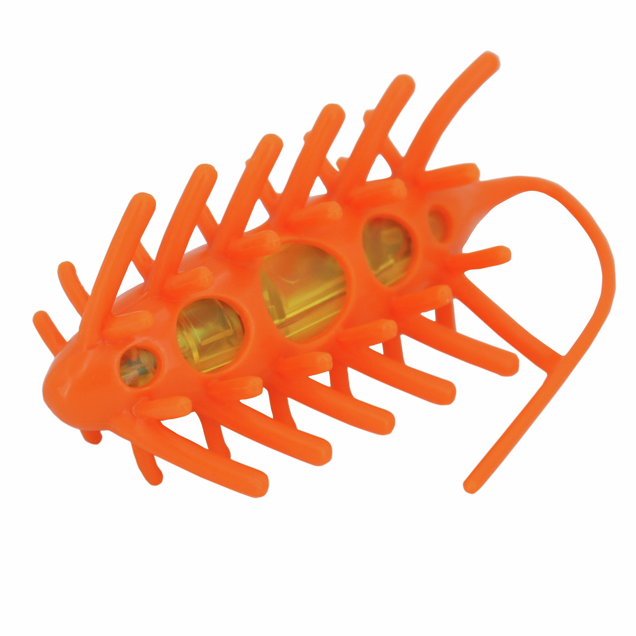 Katzenspielzeug PORTA, orange, länglich mit Stacheln & gelbem Kern, für Katzen jeden Alters, fördert Spieltrieb & Zahnpflege.