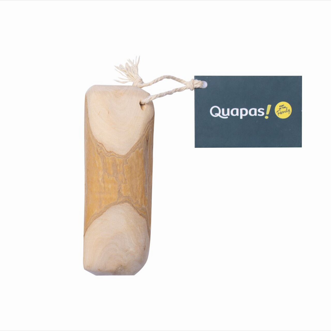Quapas! Hundespielzeug aus Olivenholz, für Hunde aller Größen, langlebiges Kau- & Beschäftigungsspielzeug, mit robuster Kordel.