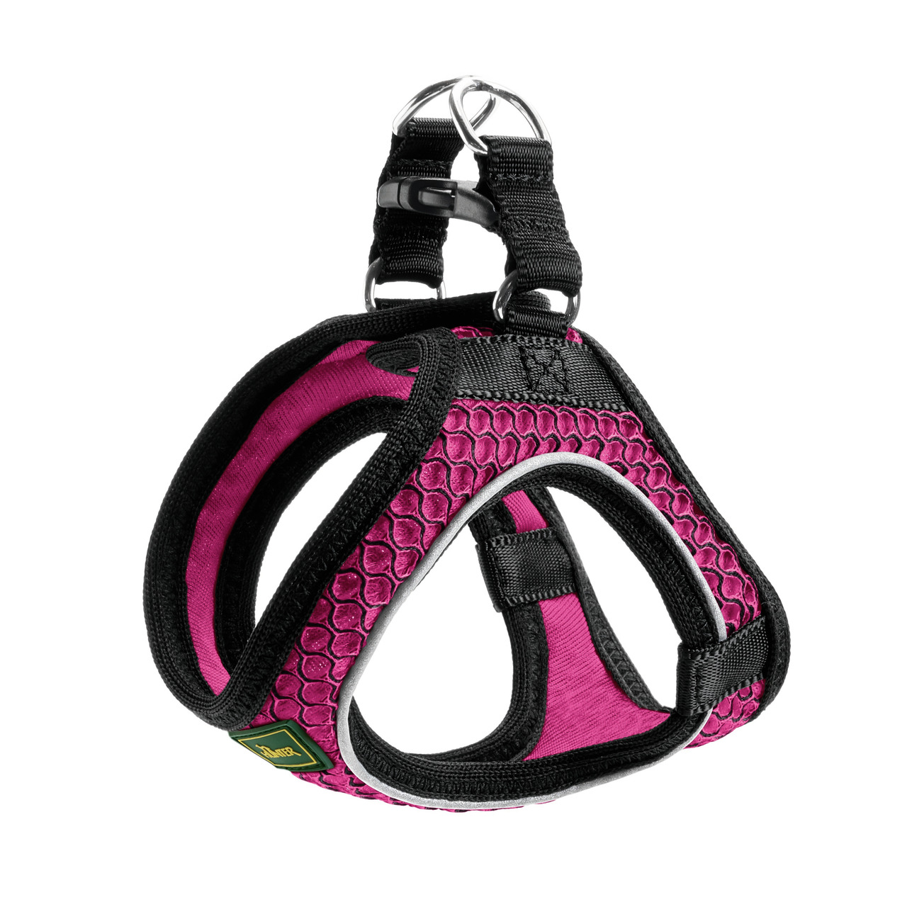 HUNTER Hundegeschirr Hilo Comfort, atmungsaktives Mesh, reflektierend, hoher Komfort, für Hunde, pink-schwarz.