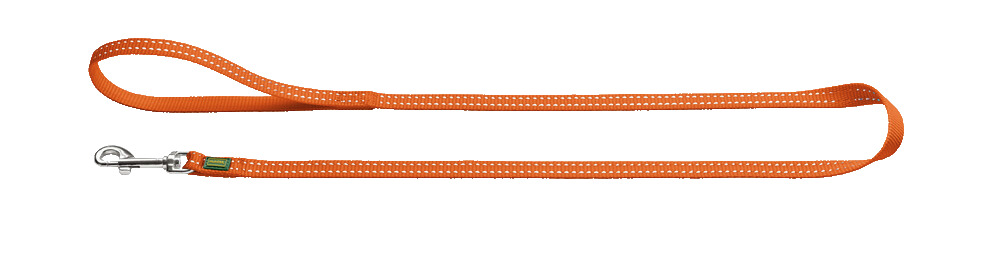 HUNTER Hundeleine "Tripoli", Nylon, reflektierende Nähte, für alle Hundegrößen, stabiler Karabiner, orange.