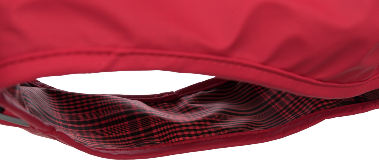 TRIXIE Hundemantel, kariertes Innenfutter (Schwarz-Rot), Schutz vor Kälte-Nässe, stilvolles Design, für Hunde, ideal bei schlechtem Wetter.
