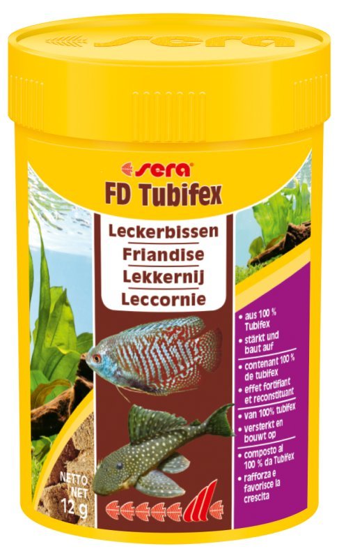 Sparpaket 2 x 100 ml Sera FD Tubifex Nature Leckerbissen Aquarium Ergänzungsfutter