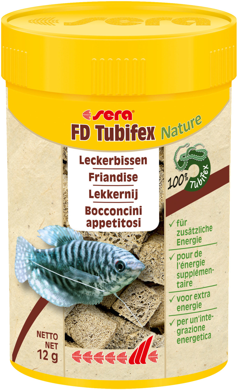 Sparpaket 2 x 100 ml Sera FD Tubifex Nature Leckerbissen Aquarium Ergänzungsfutter