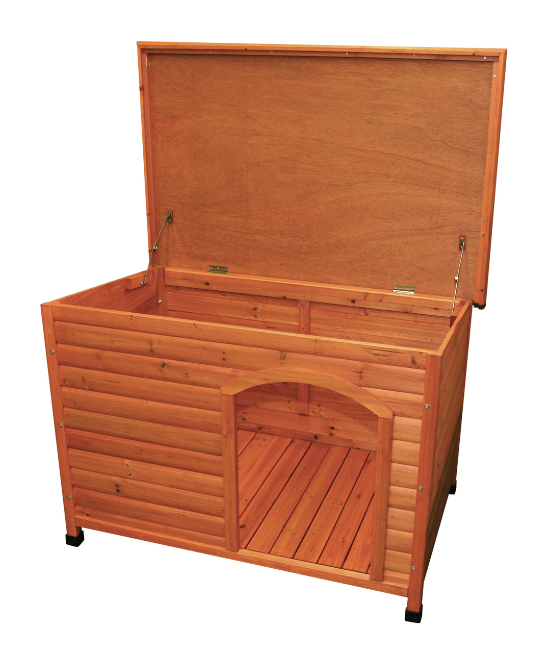 TRIXIE Natura Hundehütte, für Hunde, wetterfestes Holz, natürl. Optik, aufklappb. Dach, erhöhter Boden, Schutz vor Witterung, Outdoor.