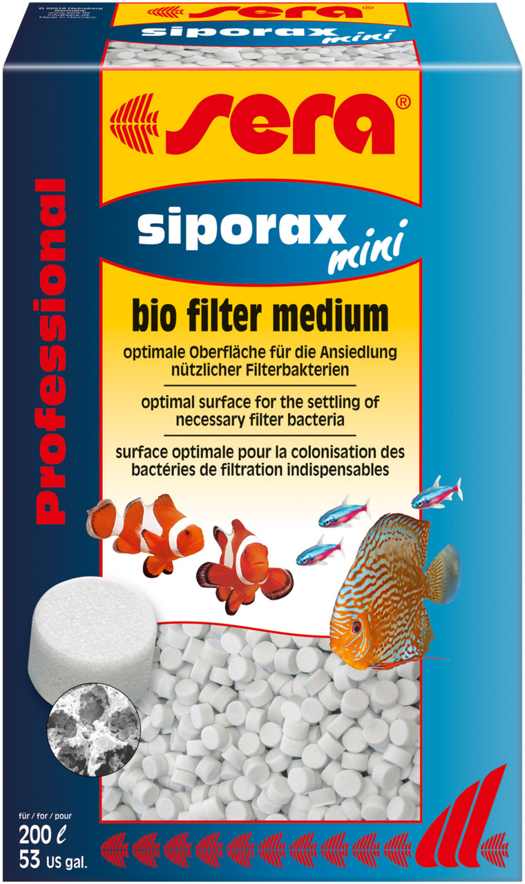 sera siporax mini bio Filtermedium, Marke sera, für Aquarienbesitzer, 200 L, bietet optimale Oberfläche für nützliche Filterbakterien.