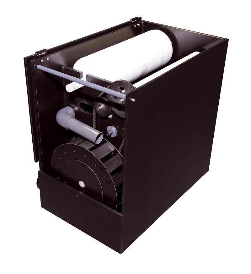 Genesis EVO3 Automatic Roll Filter: Filtersystem für Aquarienbesitzer, automatische Rollenwechsel-Funktion, robustes schwarzes Gehäuse.