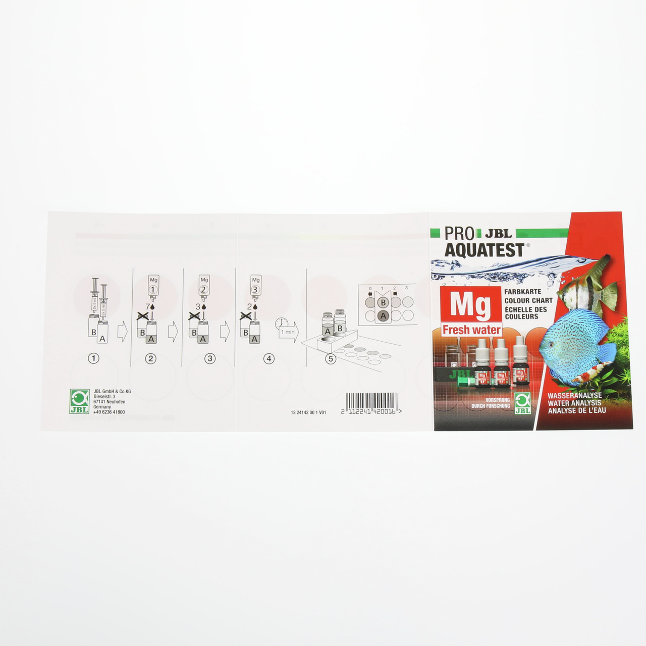 JBL ProAquaTest Mg Freshwater, Wassertest-Set f. Süßwasseraquarien, Zielgr.: Aquarienbesitzer, inkl. Testanleitung & Farbkarten.