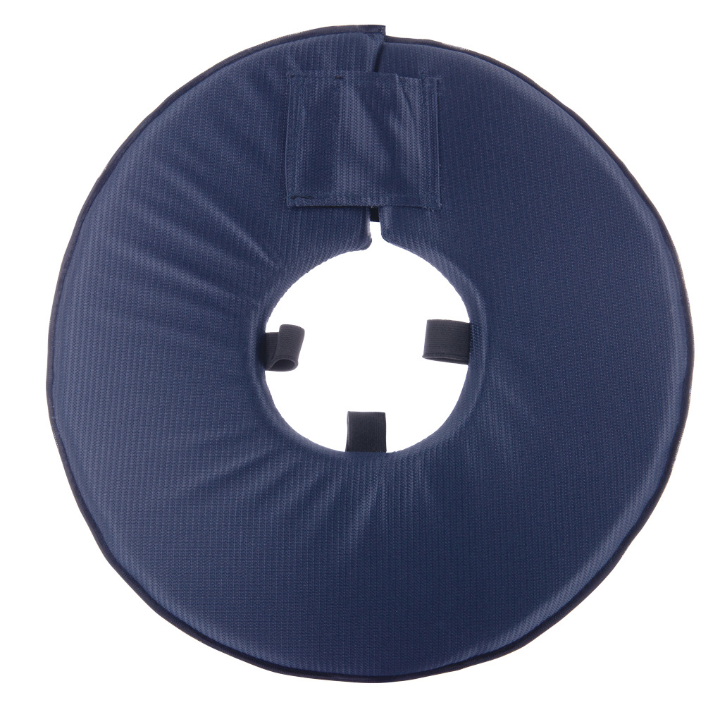 Vetlando Schutzkragen für Hunde & Katzen, dunkelblau, aufblasbar, bequem, verhindert Lecken an Wunden, weich, leicht, einfach anzulegen.