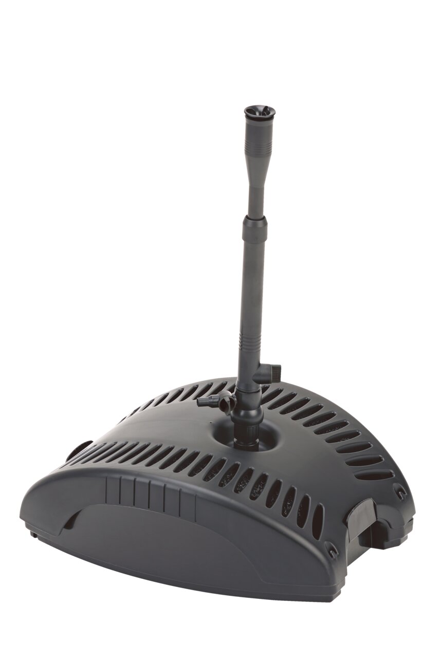 Pontec PondoVario 1500, kompakte Teichpumpe für Gartenteiche, schwarz, mit Fontänenaufsatz, ideal für Zirkulation & Wasserspiele.