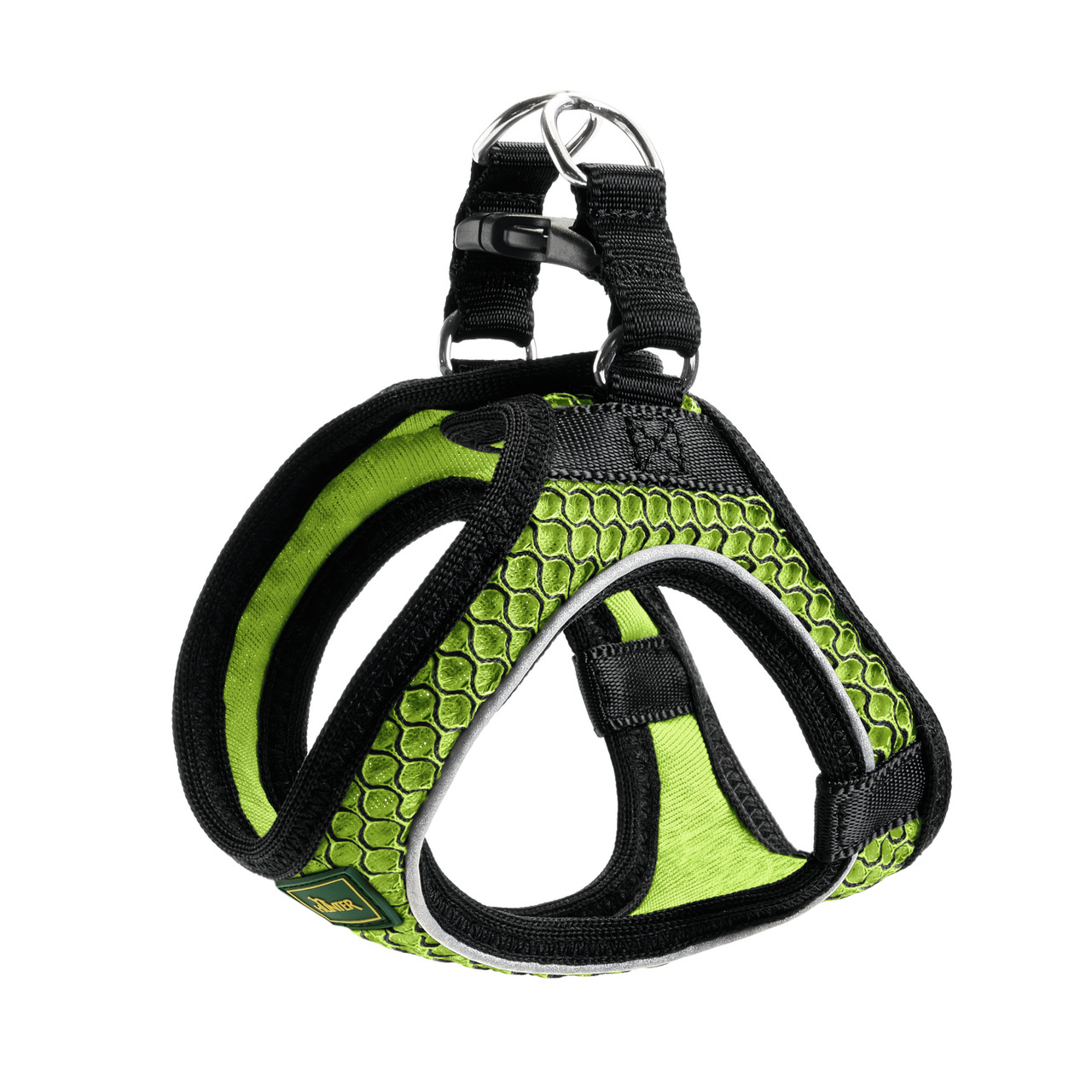 HUNTER Geschirr "Hilo Comfort", grün-schwarz, atmungsaktiv, reflektierend, für kl.-mittelgr. Hunde, ergonomisch, ideal täglich.