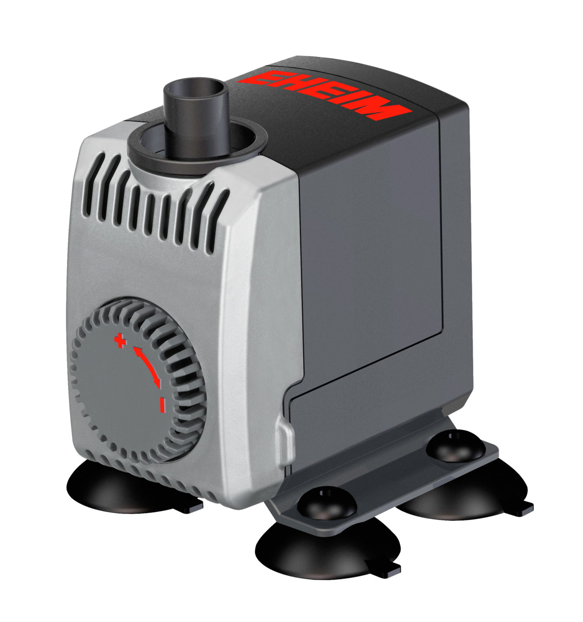 EHEIM Universalpumpe 600, kompakte Wasserpumpe für Aquarien/Teiche, mit Drehregler, 4 Saugnäpfen, Grau/Schwarz, ideal für Aquaristik.