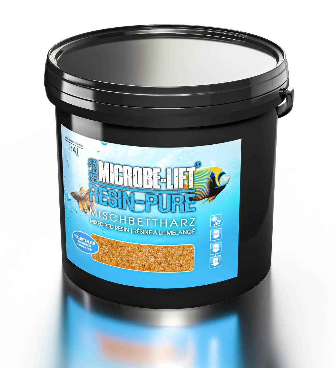 ARKA Microbe-Lift Resin-Pure Mischbettharz, für Aquarien, entfernt Salze-Schadstoffe, 4 L.