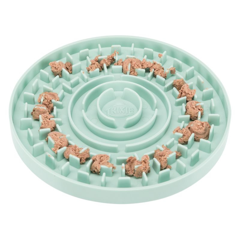 TRIXIE Leckmatte für Hunde, mintgrün, fördert langsames Fressen, ideal zur Beschäftigung, mit Strukturen für Nassfutter.