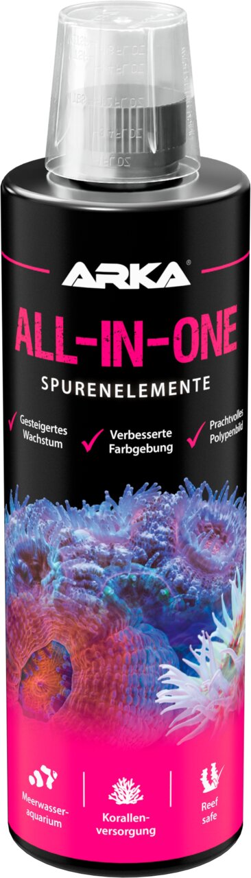 ARKA All-in-One Spurenelemente für Meerwasseraquarium-Korallen, verbessert Farbgebung und Wachstum, reef safe.