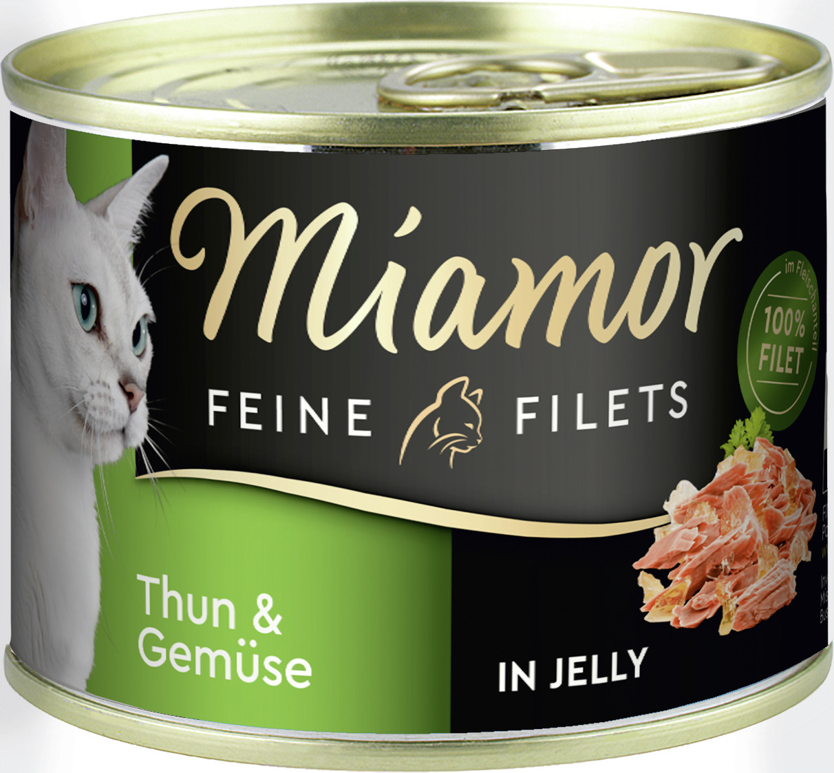 Miamor Feine Filets Katzenfutter, Thunfisch & Gemüse in Gelee, 100% Filet, für Katzen.