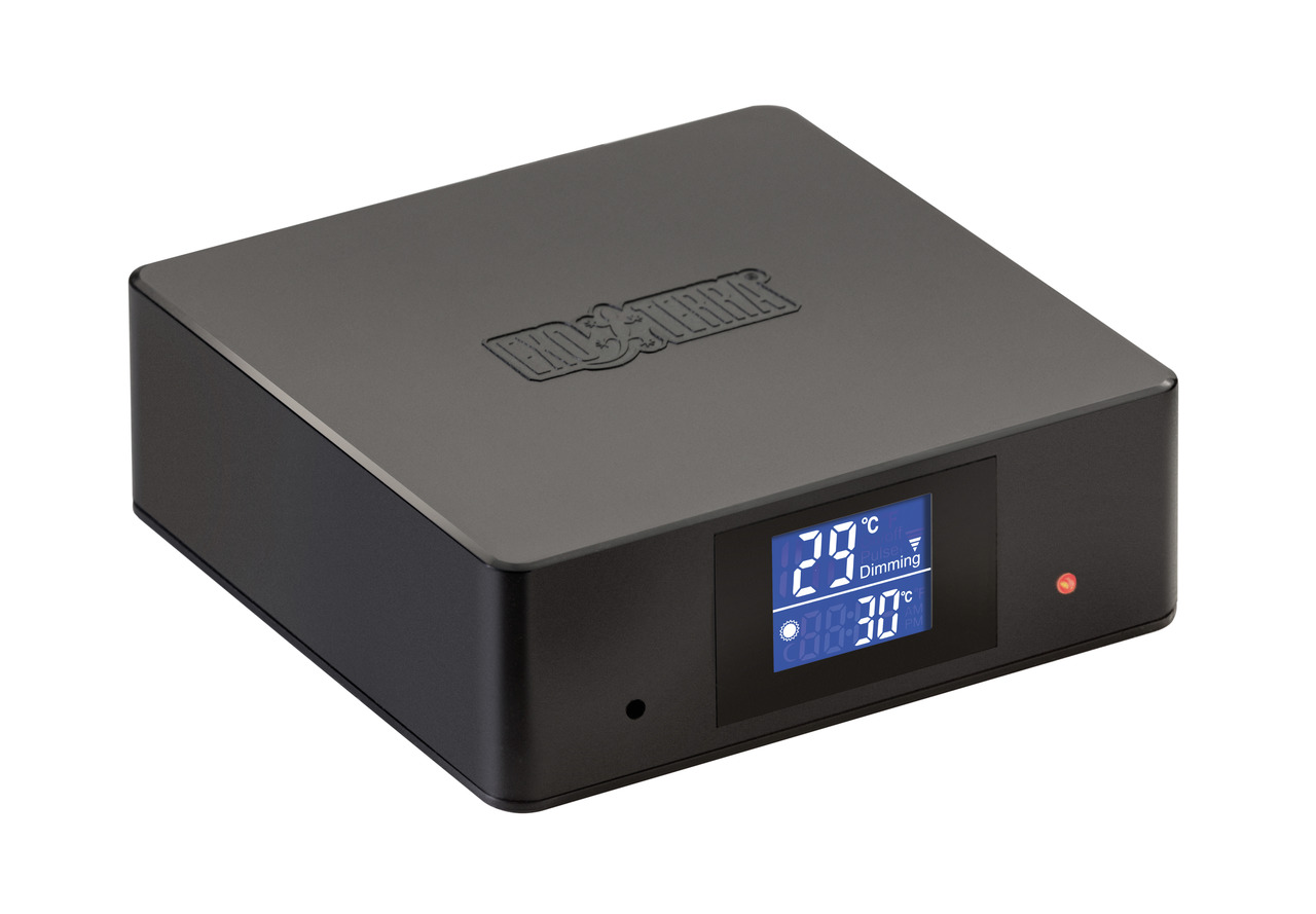 Exo Terra Thermostat, Reptilienhalter, präzise Temp.regelung, digitales Display, Ziel--Ist-Temp., kompakt, schwarz, modern.