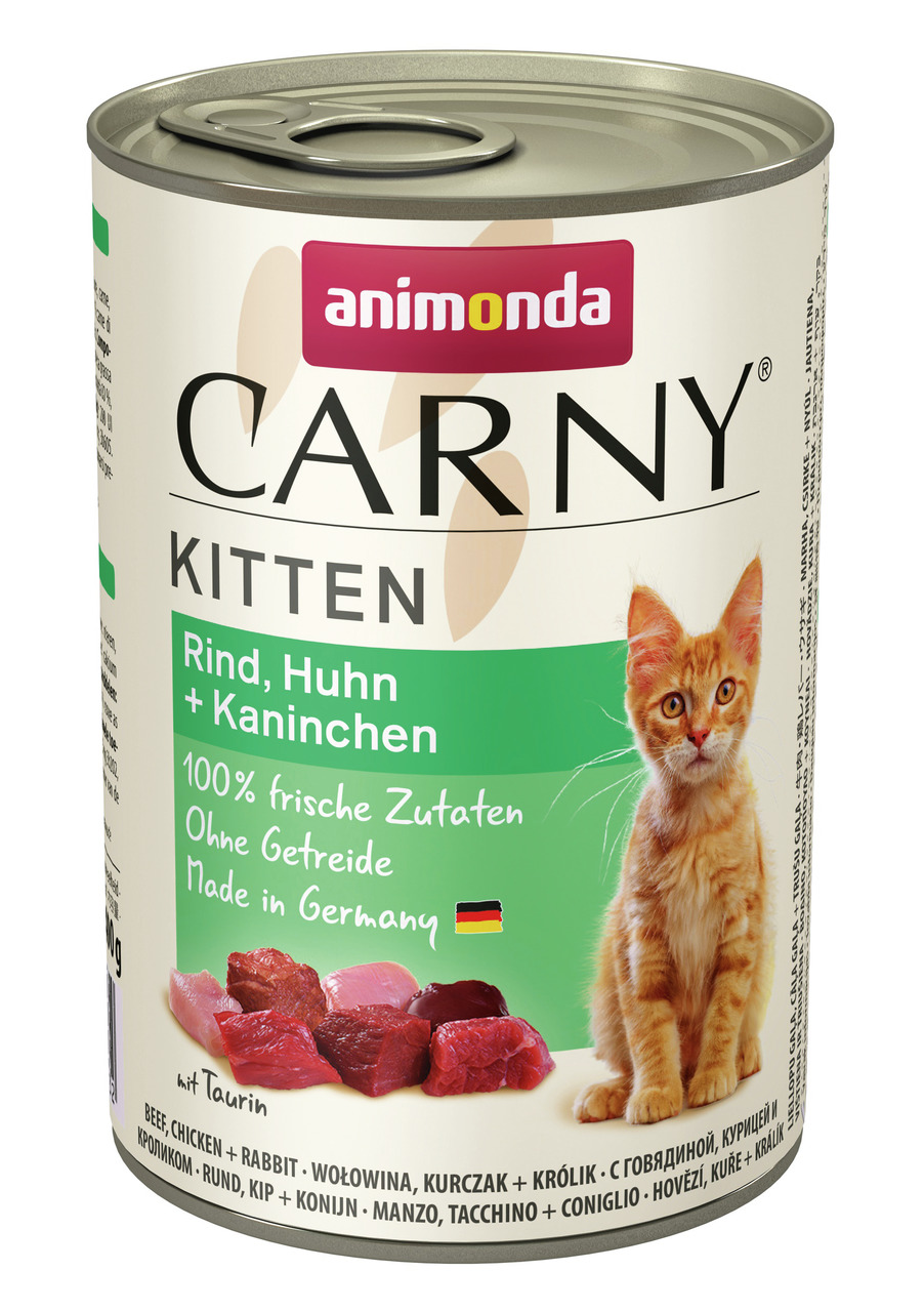 Animonda Carny Kitten, Rind-Huhn-Kaninchen, für Kätzchen, 100 % frisch, getreidefrei, made in DE, 200 g.