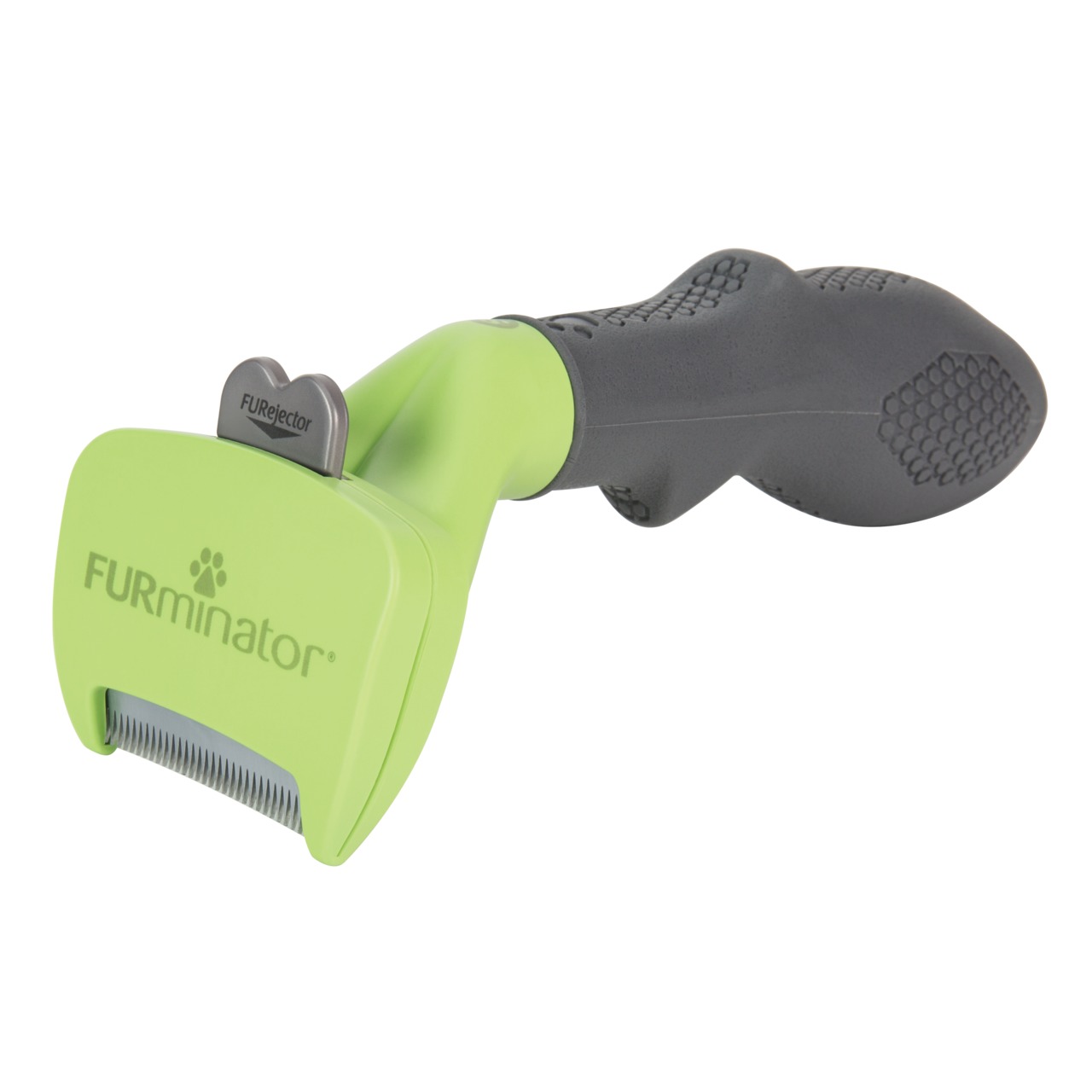 FURminator deShedding-Tool, Pflegewerkzeug für Hunde & Katzen, Grün-Schwarz, ergonom. Griff, Edelstahlkante, entfernt Unterwolle.