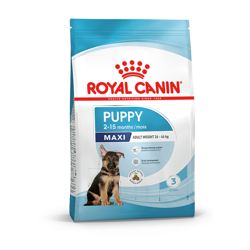 ROYAL CANIN Maxi Puppy, für Welpen großer Rassen (2-15 Mon., 26-44 kg), unterstützt Immunsystem & Gehirn, 3 kg.