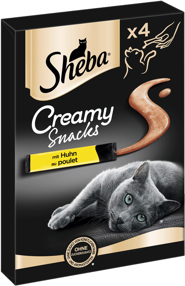Sheba Creamy Snacks mit Huhn 4x12 Gramm Katzensnacks