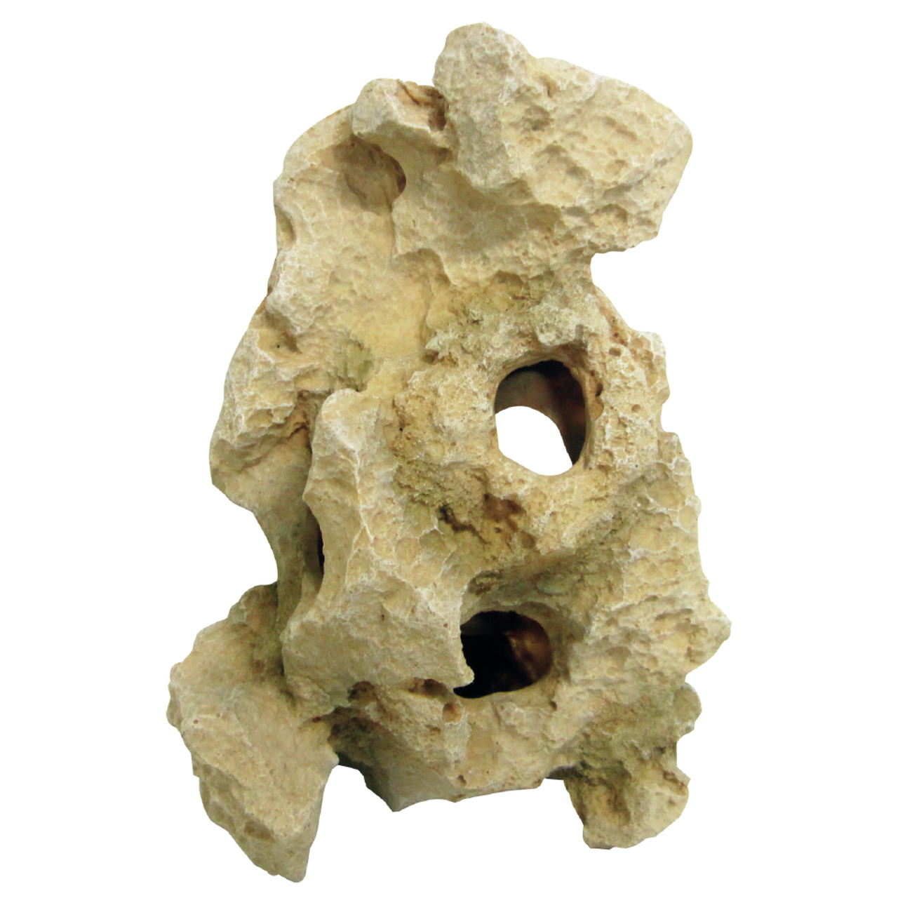 Amtra Aquarium-Felsen, beige, für Süß-/Meerwasser, mit Löchern für Verstecke, fördert artgerechtes Verhalten, für Fischhalter.