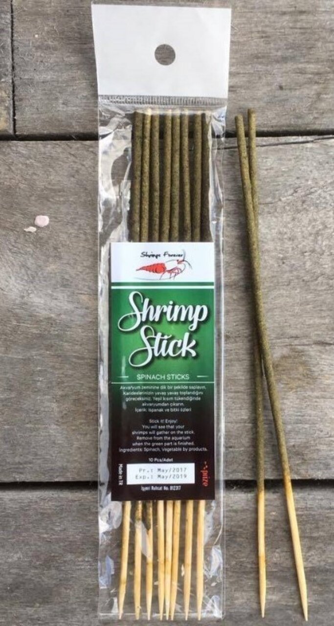Shrimps Forever Shrimp Stick - Spinat, Futtersticks für Garnelen, 10 Sticks, speziell für Aquarienbewohner.