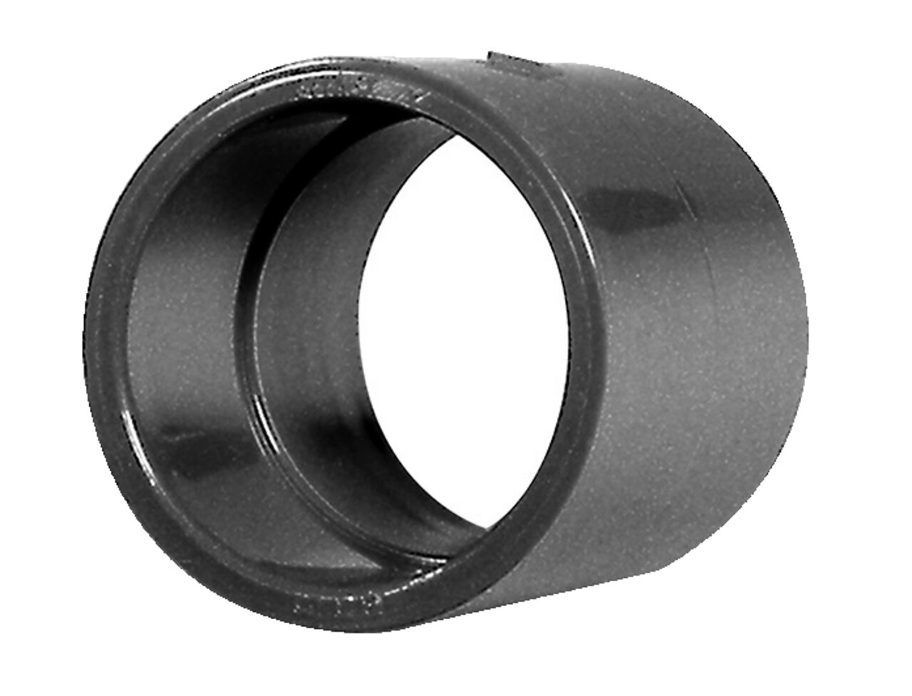 Schwarze PVC-Rohrmuffe von EFFAST, glatte Oberfläche, zylindrische Form, geeignet für Verbindung und Installation von Rohrsystemen.
