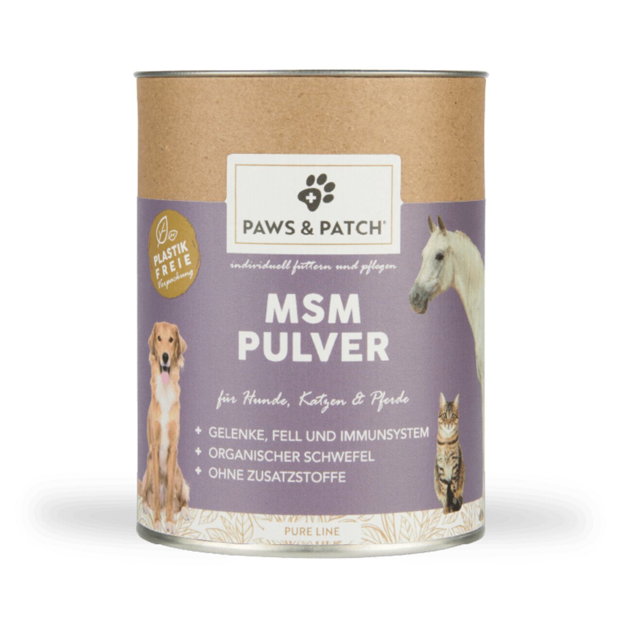 Paws & Patch MSM Pulver für Hunde, Katzen und Pferde