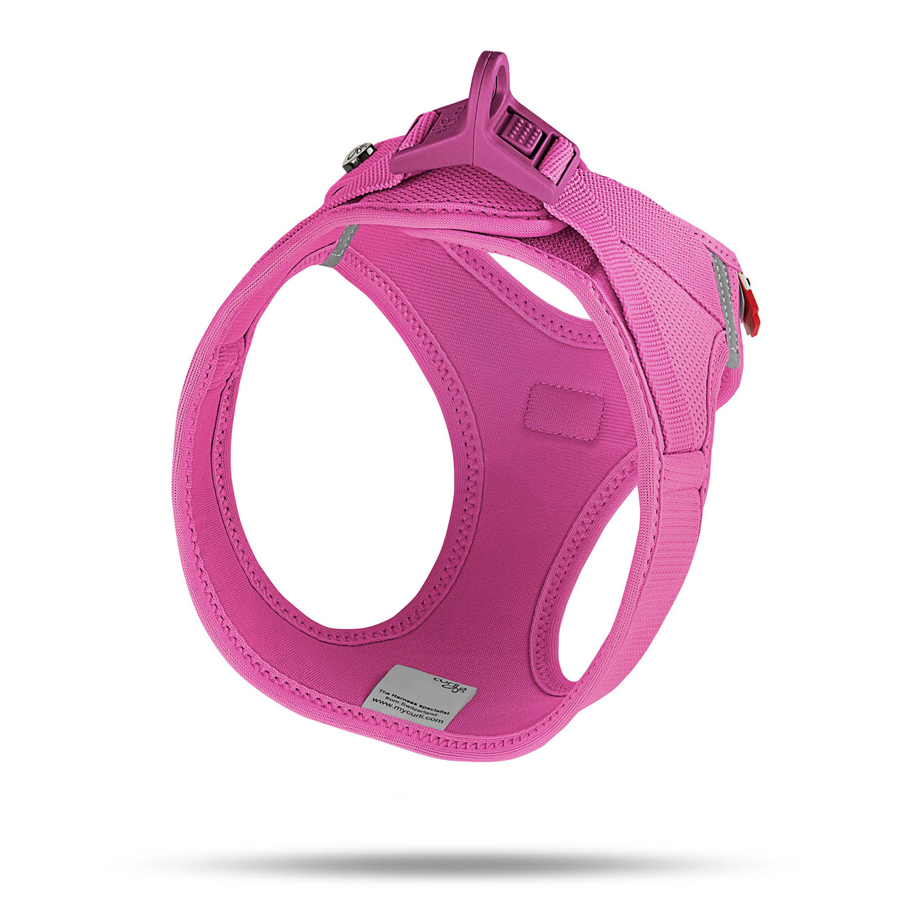Curli Hundegeschirr Vest Air-Mesh, rosa, für kl.-mittelgr. Hunde, leicht, atmungsaktiv, reflektierend, hoher Komfort, robuster Verschluss.
