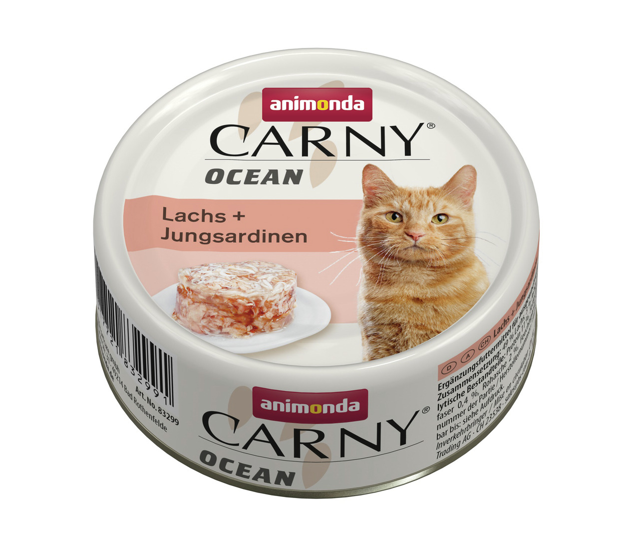 Animonda Carny Ocean Katzenfutter, Lachs & Jungsardinen, 80 g, Ergänzungsfuttermittel für Katzen.