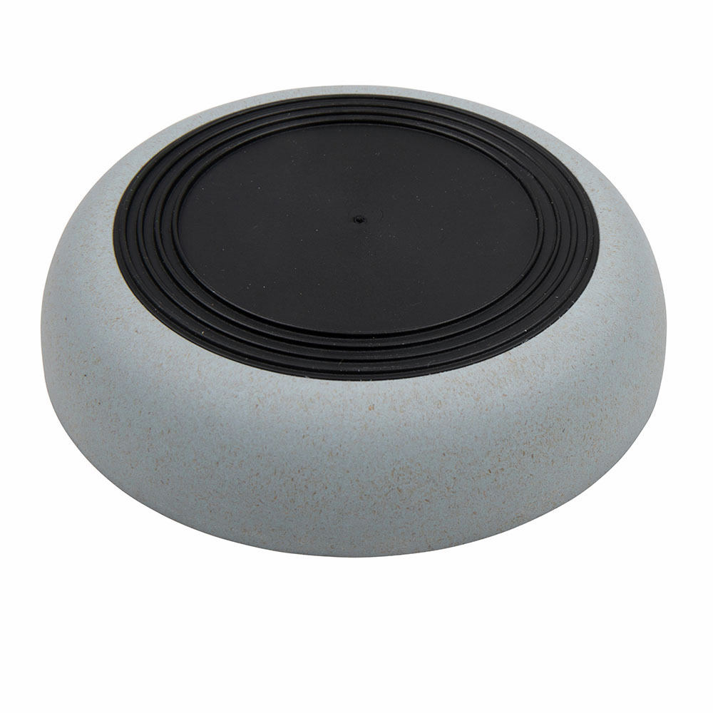 District 70 Bamboo Melamin-Napf, Hunde/Katzen, nachhaltig, hellgrau/schwarz, rutschfest, rund, für Futter/Wasser.