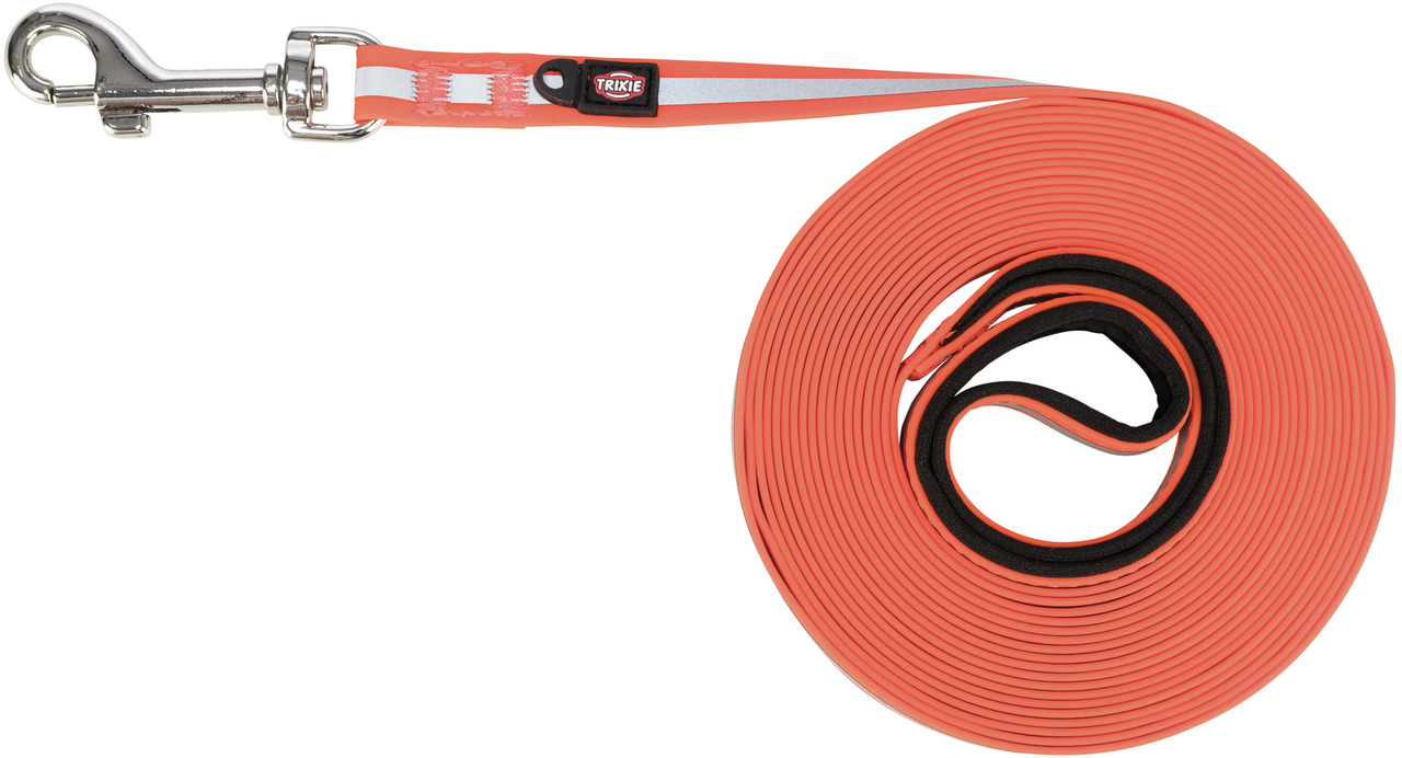 TRIXIE Fusion Tracking Leash, Schleppleine für Hunde, 15m, robust, wasserabweisend, reflektierend, mit Metallkarabiner.